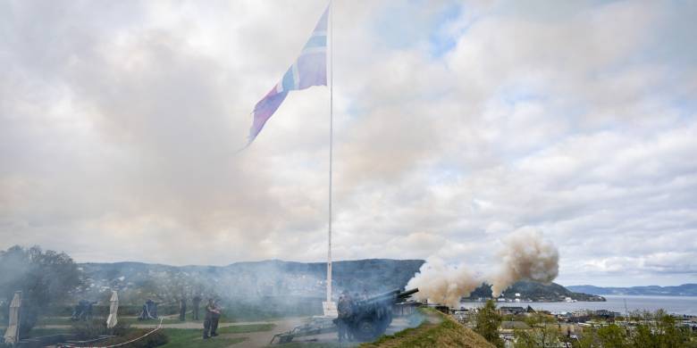 Markering av Frigjørings- og veterandagen 2024 på Kristiansten festning i Trondheim