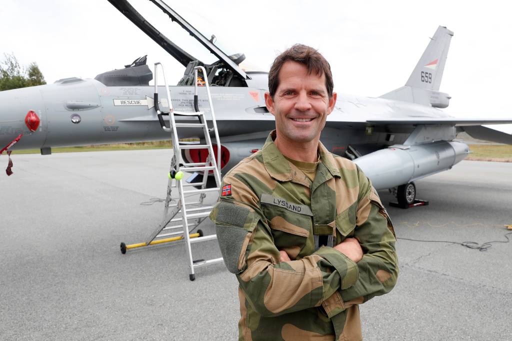 Oberst Kristian Lyssand på Rygge flystasjon under øvelse Falcon Response 2020