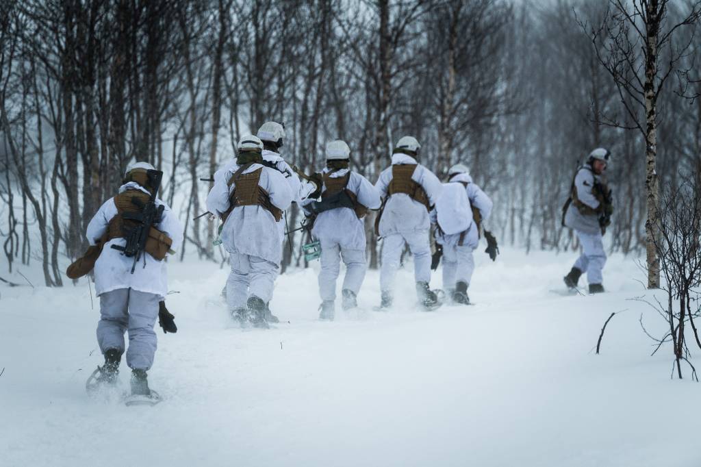 Vinterkamuflasjen til norske soldater. // Norwegian soldier' winter camoflague.