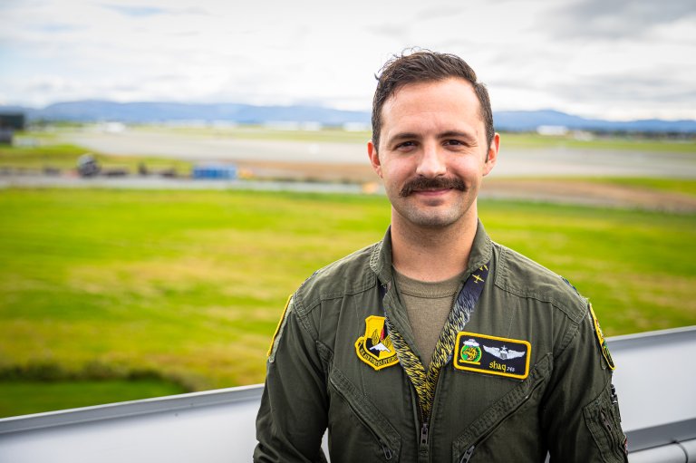 Pilot på B-2, "Shaq". Foto: Ole Andreas Vekve, Forsvaret