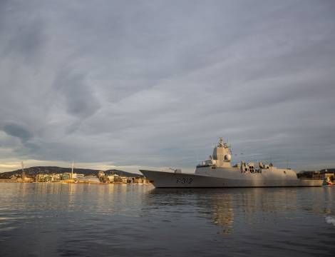 KNM Otto Sverdrup, flaggskip SNMG1. // HNoMS Otto Sverdrup, flagship SNMG1.