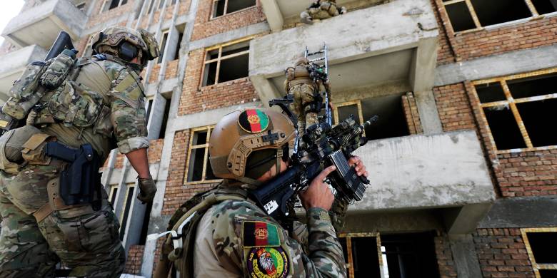 Afghansk spesial politi Crisis Response Unit 222 (CRU222) blir trent og monitorert av Marinejegerkommandoen i Kabul, Afghanistan