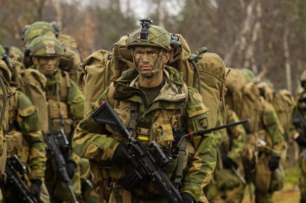 Bilde fra berretløpet til kavalerieskadronen ved Porsanger bataljon.