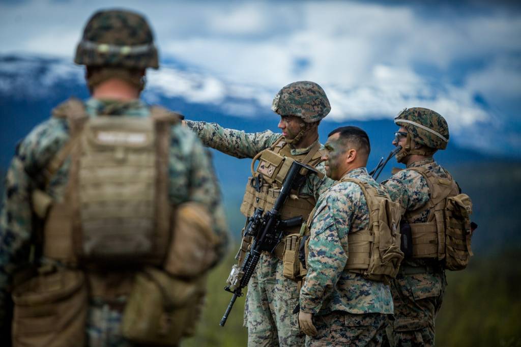 US marines deltar på øvelse Thunder Reindeer  i Setermoen skytefelt.