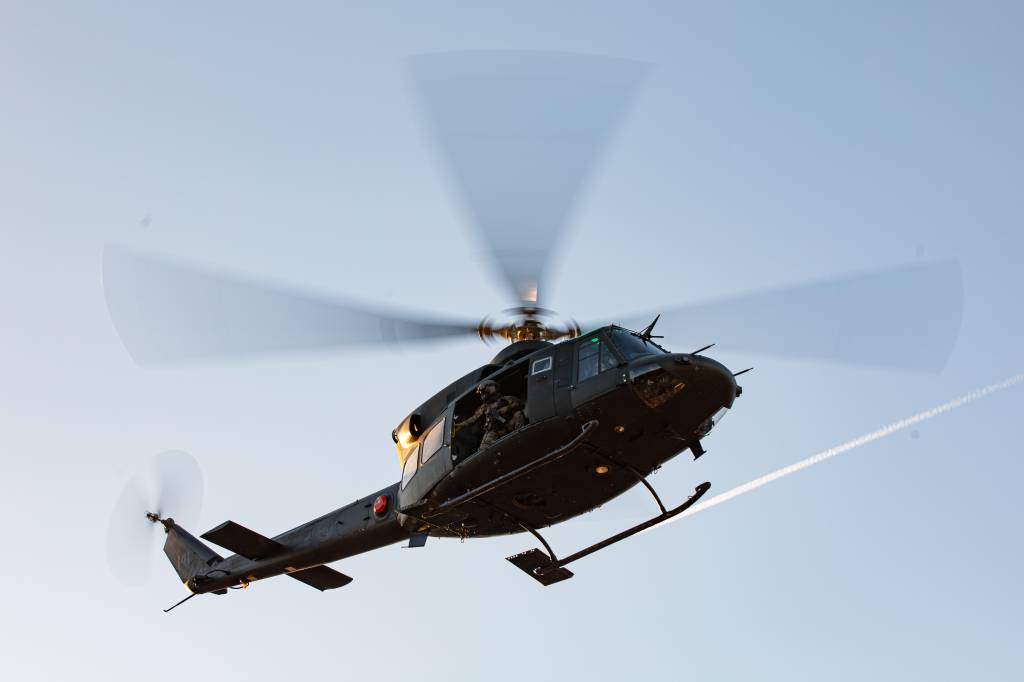 339 SOAS med Bell 412 på øvelse i Østfold.