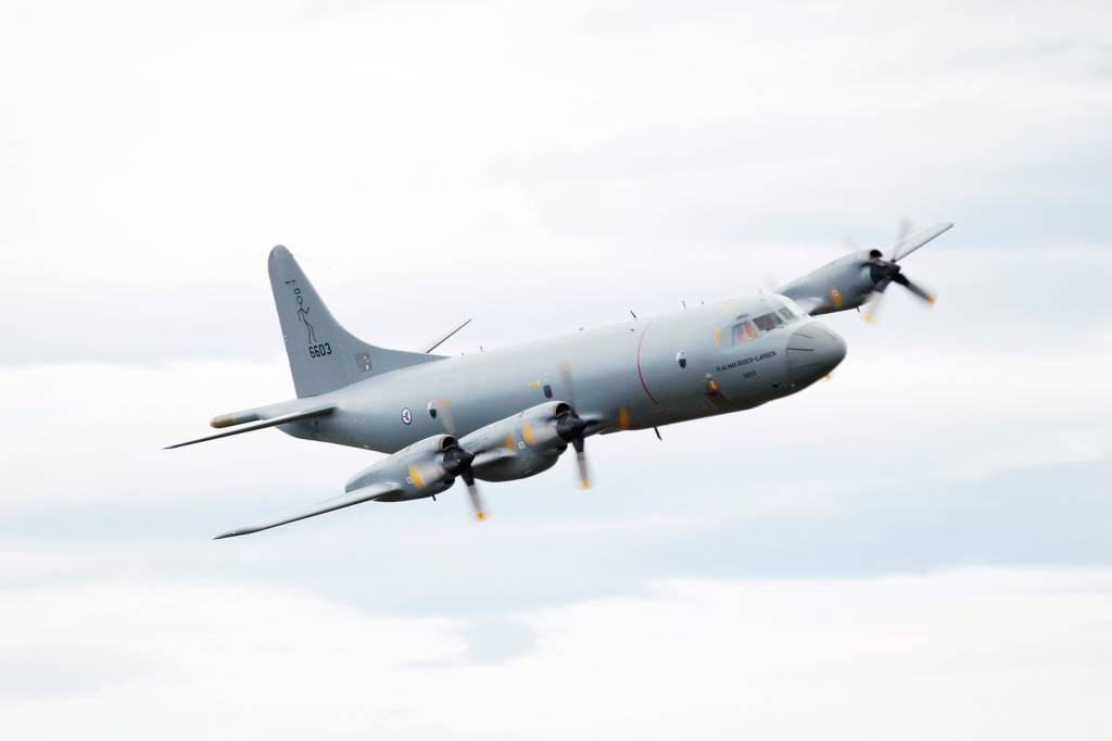 Et Orion P-3N, Hjalmar Riiser-Larsen, fra 333 skvadronen. 

A Orion P-3N, Hjalmar Riiser-Larsen, from 333 squadron. 