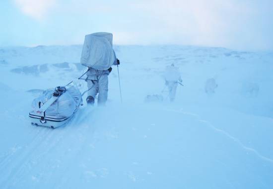 Soldater fra Etterretningsbataljonen på skipatrulje / Soldiers from the  battalion of Intelligence at skipatrol