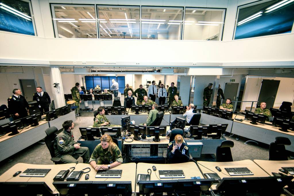Fra operasjonsrommet på Forsvarets Operative Hovedkvarter på Reitan / The Joint Operation Center in the north of Norway