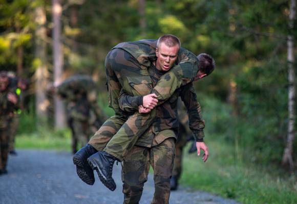 4. gardekompani under ´´lueløp´´.