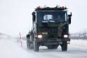 Militær lastebil langs E6 under vinter øvelsen Joint Viking 2017 i Finnmark / Military truck on E6 during winter exercise Joint Viking 2017 in Finnmark, Norway *** Local Caption *** .