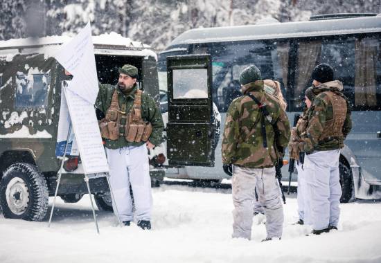 Heimevernets Skole- og kompetansesenter holder videregående lagførerkurs i Januar 2019. *** Local Caption *** Norwegian homeguard center of education holding advanced squad leader courses in January 2019.