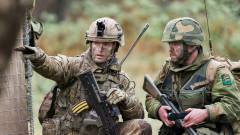 Under NATO øvelsen Trident Juncture 2018 samarbeid mellom britiske soldater og norske heimevernet område nord østerdalen. 