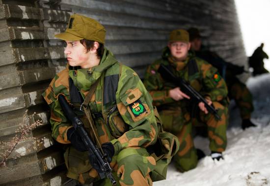 heimevernssoldater fra heimevernets innsatsstyrke trener på dombåsnorwegian national guards soldiers training at dombås