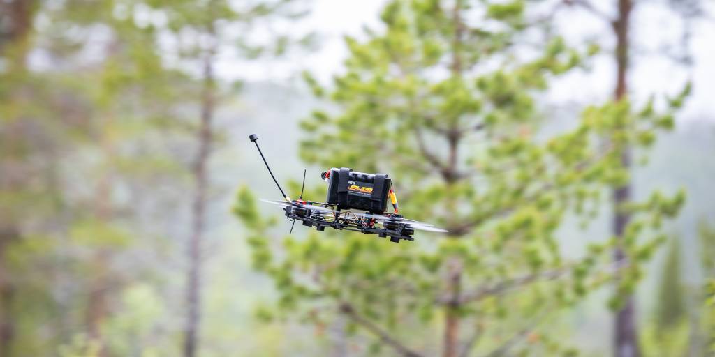 Drone som brukes under utdanningen av ukrainske droneoperatører.