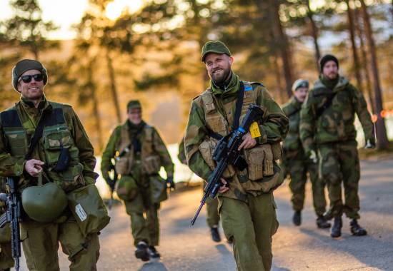 Soldater i Heimevernet under øvelsen Bifrost i 2019.