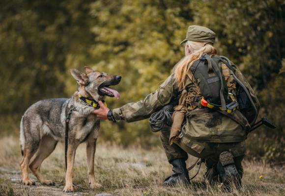 Forsvarets hundeskole holdt et kurs for nye hundeførere i Heimevernet. De trente på å søke etter både mennesker og objekter.