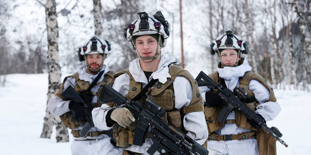 Soldater fra Panserbataljonen i BrigN under vinter øvelsen Cold Response 2020