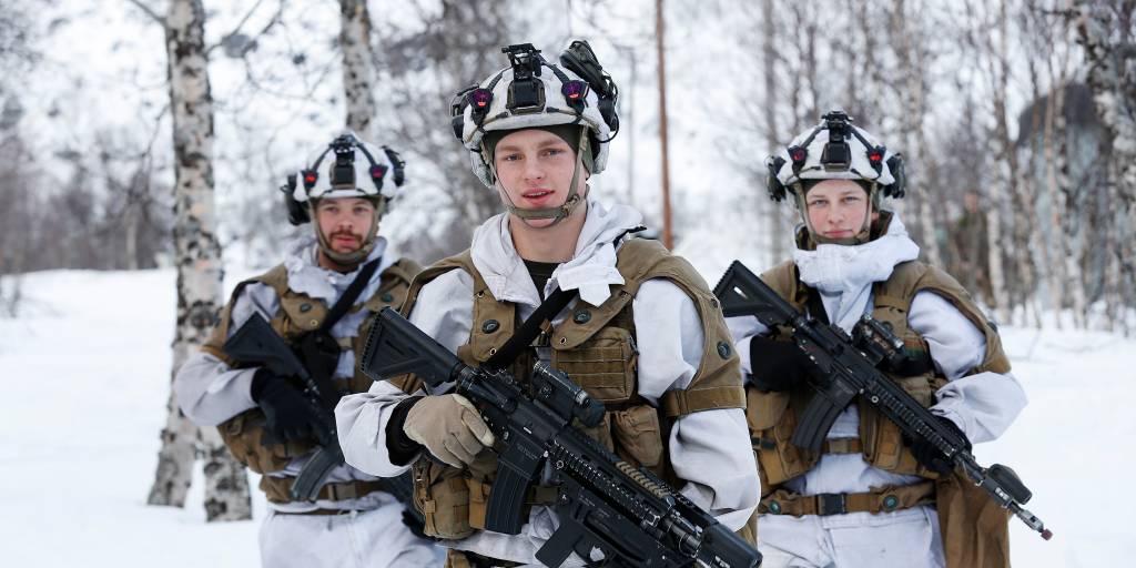 Soldater fra Panserbataljonen i BrigN under vinter øvelsen Cold Response 2020