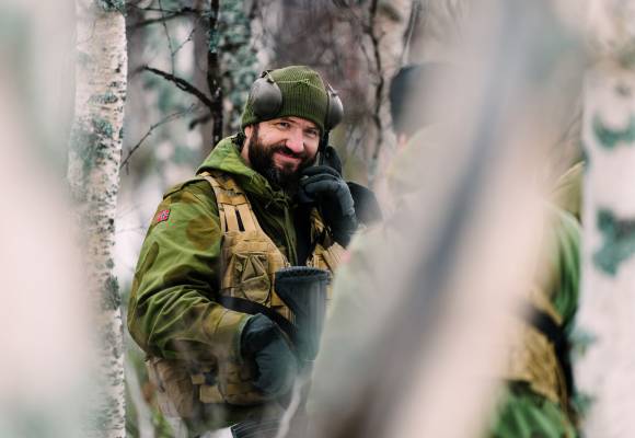 En soldat fra Hedmark UTR HV-05 under NATO øvelsen Trident Juncture 2018 
