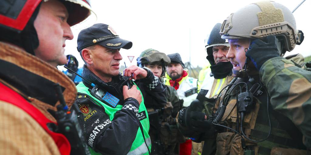 Nasjonal Helseøvelse Ørland 2018, hvor Forsvaret, Politi, Sykehus med ambulansetjenesten og Brannvesenet øvde sammen på Ørland Hovedflystasjon.