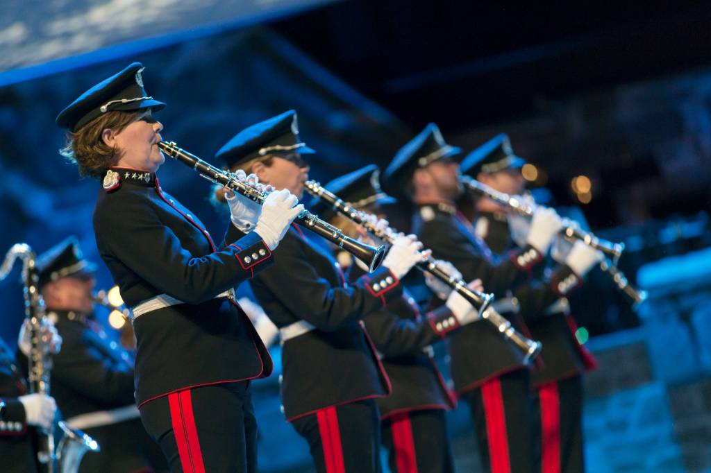 Forsvarets stabsmusikkorps under Norsk militær tattoo 2018 / Forsvarets stabsmusikkorps during the Norwegian Military Tattoo 2018