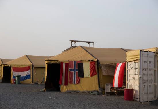 Det norske personellet i Camp Bifrost. Mali bor i telt/ The Norwegian persinnel in Camp Bifrost, Mali live in tents.